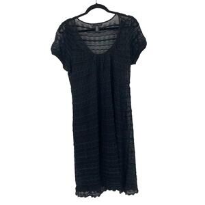 Laundry by Shelli Segal Lace Mesh Black Goth Boho Western Midi Dress Women’s Sm